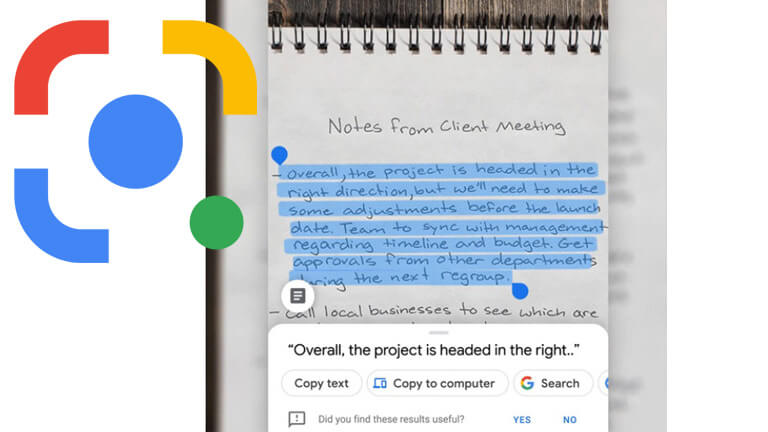 Les trois nouvelles fonctions de Google Lens ont été pensées pour augmenter notre productivité. copier-coller notes google lens