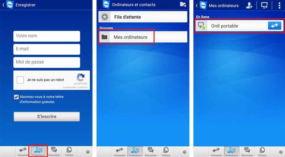 Cr&eacute;er un compte sur TeamViewer