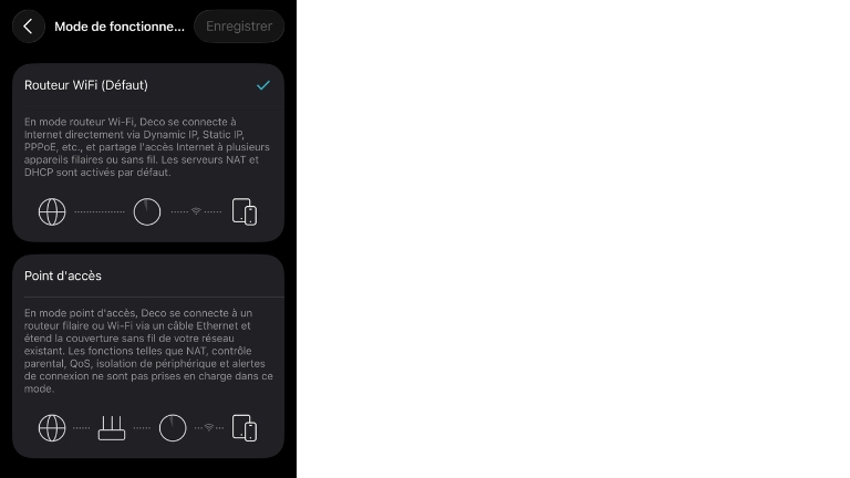 Voici installer la borne Helix en point d'accès sur l'application Deco