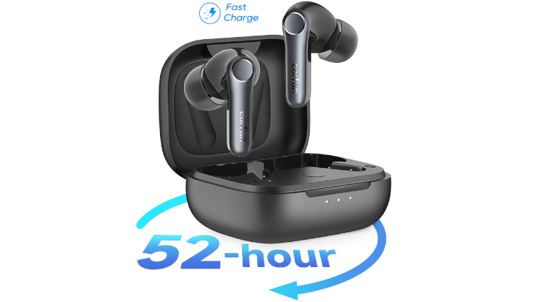 Le caisson de recharge des écouteurs EarFun Air Pro 4 procure 52h d'autonomie. Étui recharge EarFun Air Pro 4