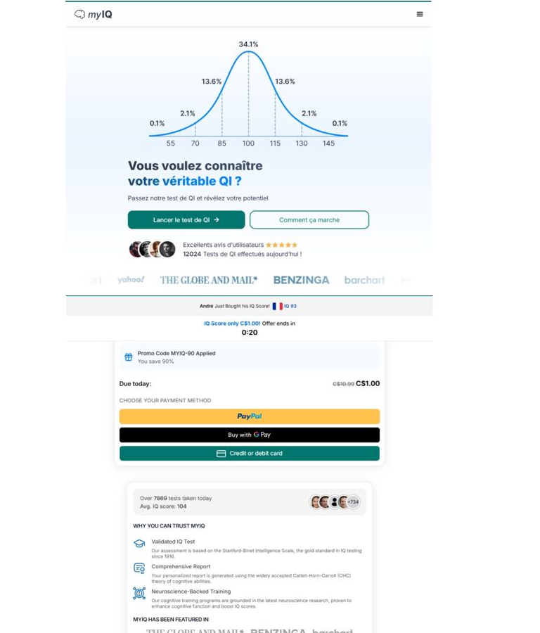 Exemple achat r&eacute;current MyIQ test