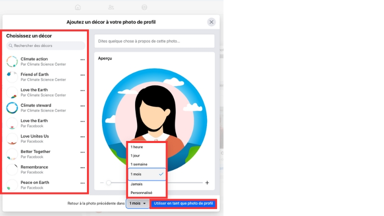&Eacute;tapes pour ajouter un d&eacute;cor &agrave; sa photo de profil sur Facebook &agrave; partir d'un ordinateur