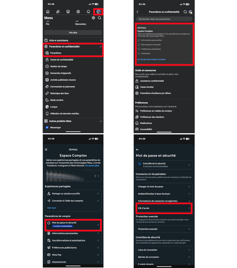 comment vérifier activation facebook protect mobile