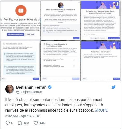 Fen&ecirc;tre refuser reconnaissance faciale facebook