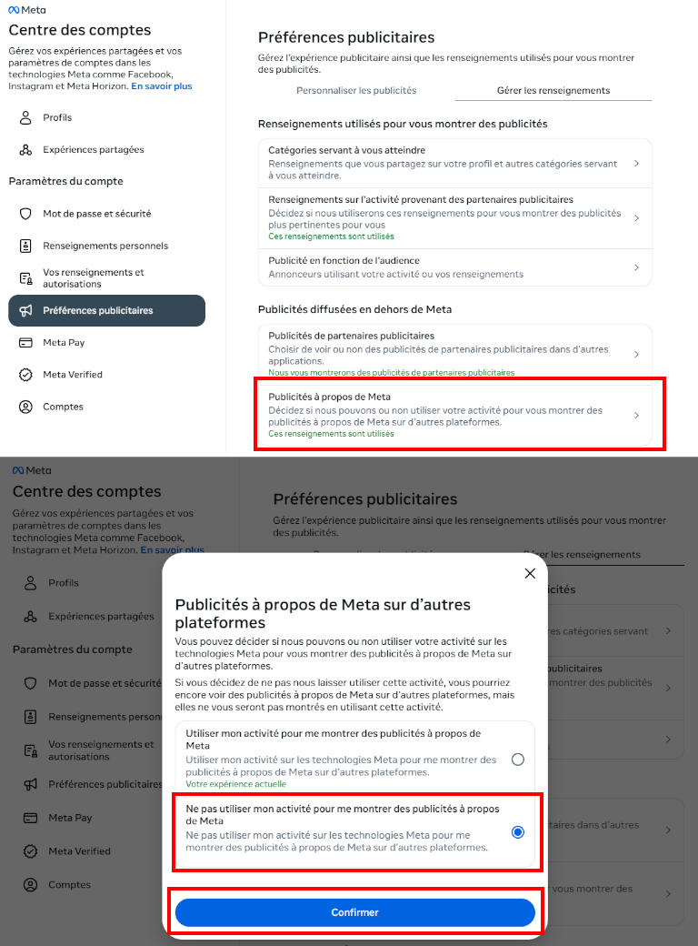 Voici comment empêcher la publicité relative à Meta sur PC Comment empêcher la publicité relative à Meta sur PC