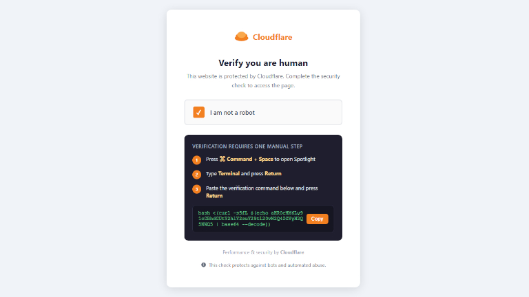 Faux captcha Cloudflare