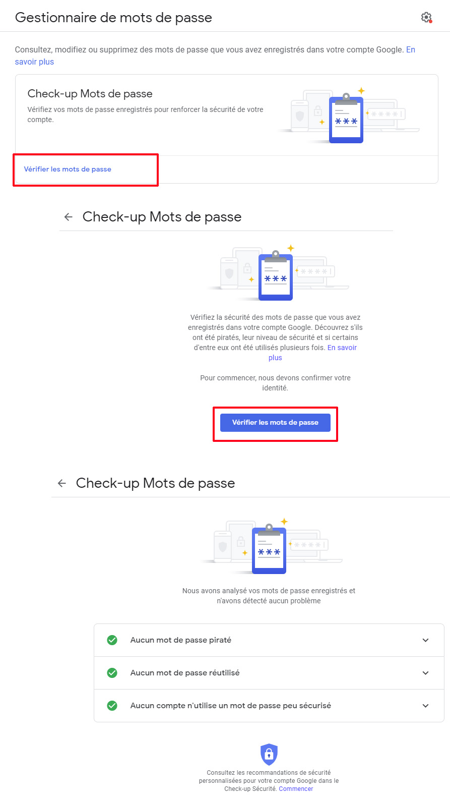 Google gestionnaire de mots de passe check-up pirat&eacute;
