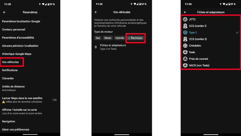 voici les étapes pour localiser les bornes de recharge pour voitures électriques sur l'application Google Maps