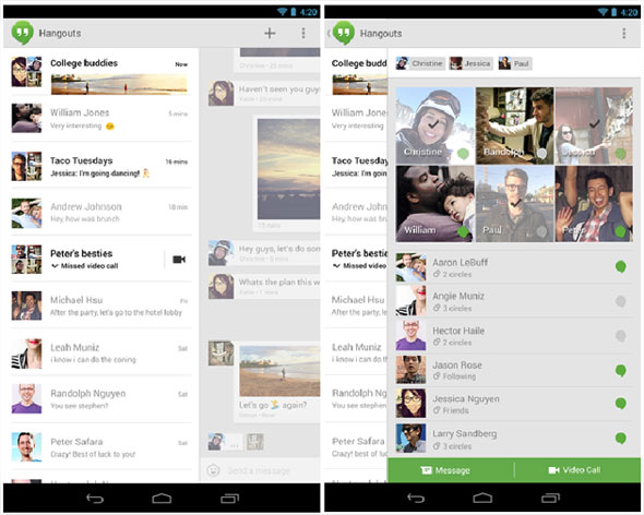 Application Hangouts Google