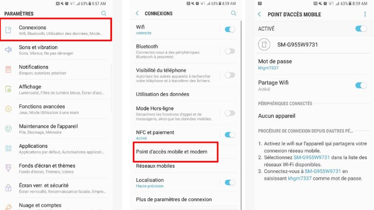 créer réseau sans fil Android