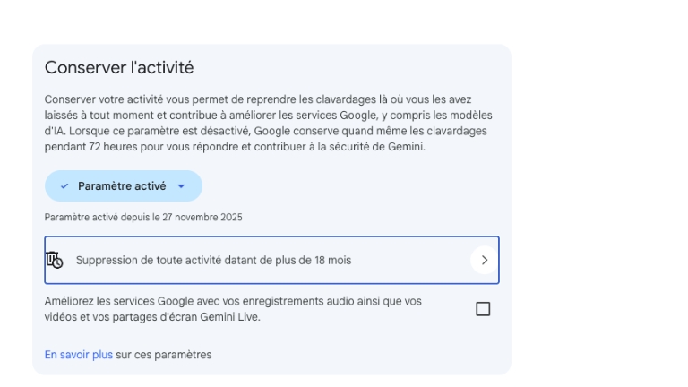Voici comment bloquer l'enregistrement de vos activit&eacute;s Google.