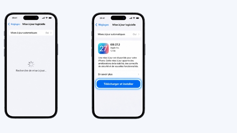 Les &eacute;tapes pour installer une mise &agrave; jour de iOS 27