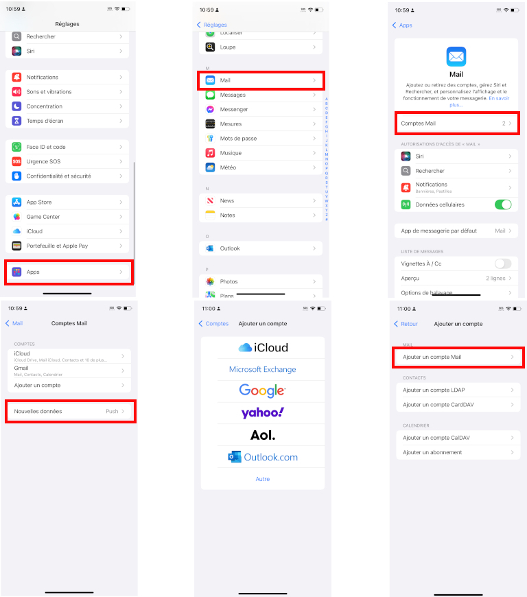 Comment ajouter une adresse courriel sur l'application Mail