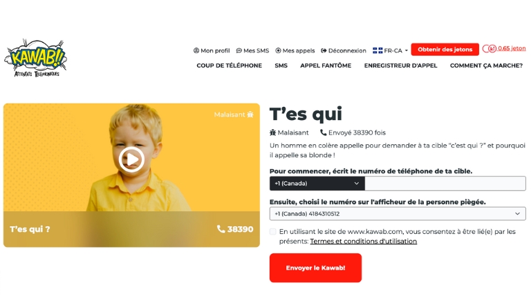 Kawab propose une centaine d'attentats téléphoniques.