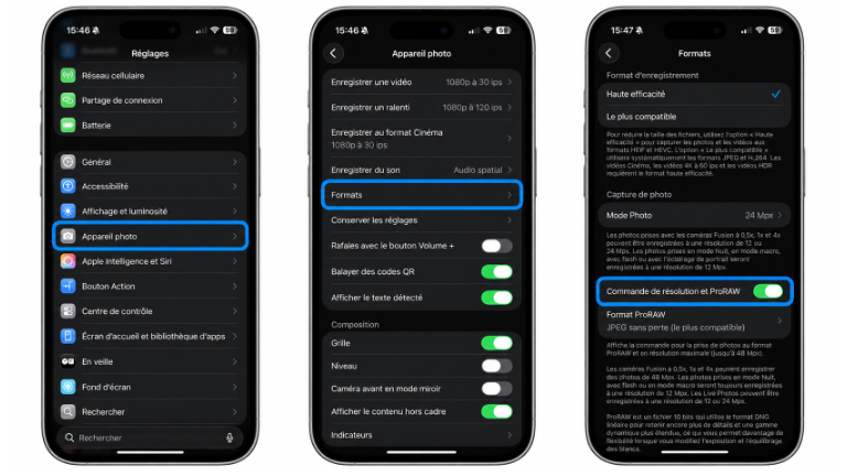 Comment régler l’appareil photo iPhone pour avoir plus de détails