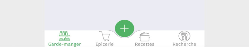 Le menu sur l'appli Cuisine