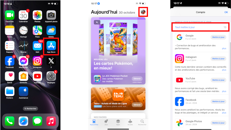Mettre à jour des applications sur iPhone