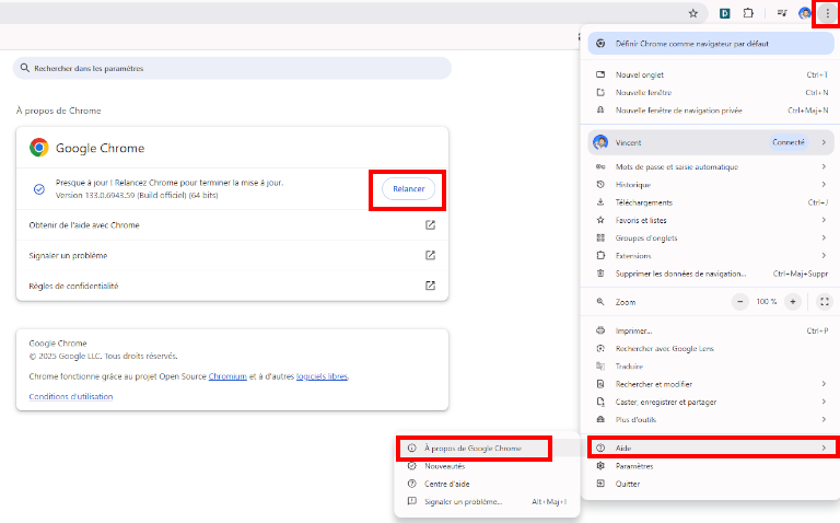 Mettre à jour Chrome
