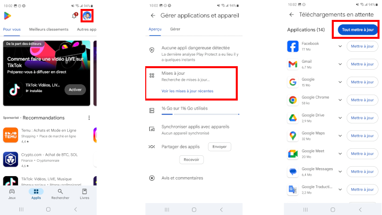 Mettre à jour Google Chrome sur mobile