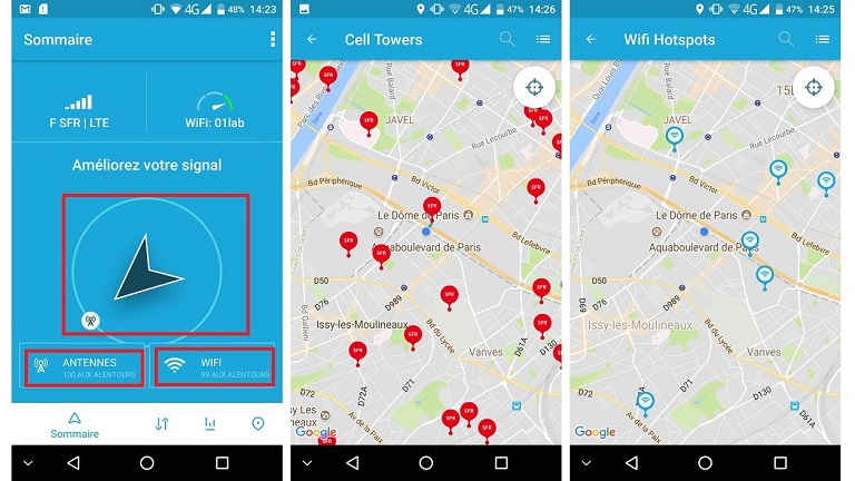 mobile reseau wifi application open signal