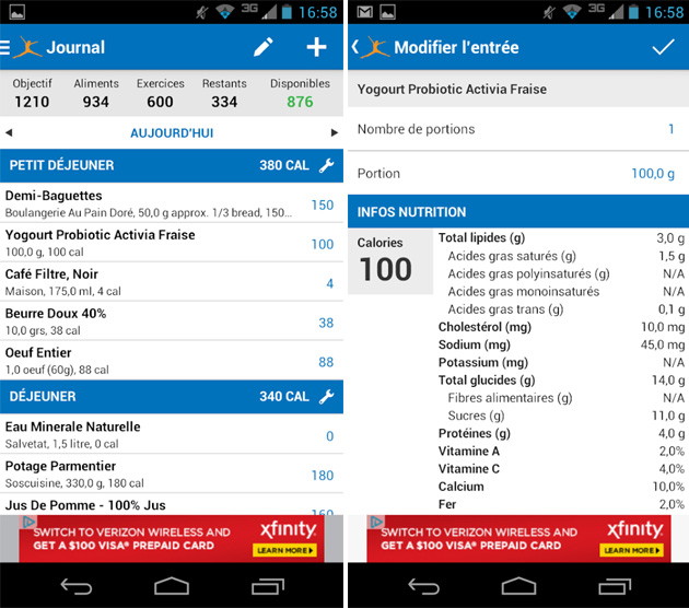 MyFitnessPal ajout aliment