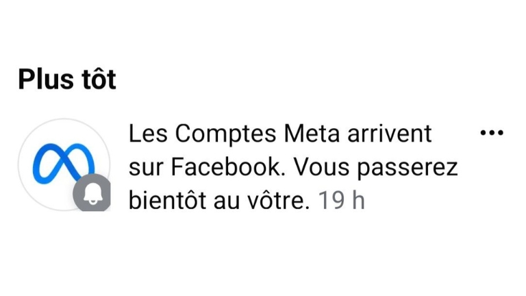 Voici la notification des Comptes Meta que plusieurs d'entre vous avez re&ccedil;ue.