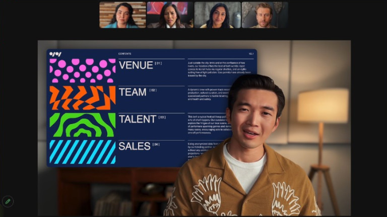 macOS Sonama va nous permettre de supperposer les présentateurs dans un appel vidéo. macOS Sonoma vidéoconférence