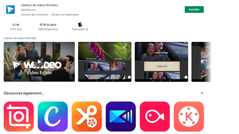 nouvelles applications disponibles montage vidéo animations conception