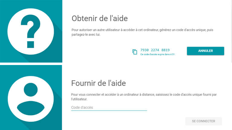 obtenir fournir aide à distance google chrome
