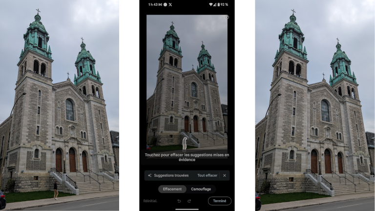Utilisation de la gomme magique sur le Pixel 8a.