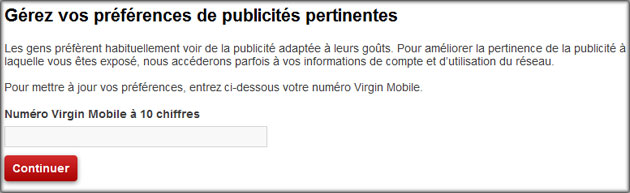 Publicit&eacute; cibl&eacute;e Virgin