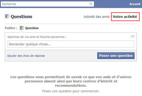 Questions/Sondages Facebook