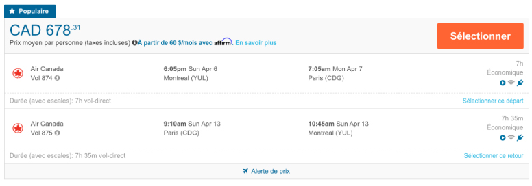 reserver billet avion