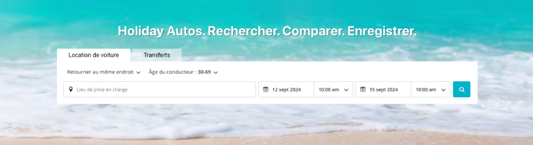 Site web Holiday Autos