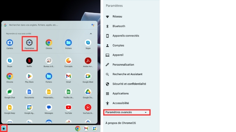 Étapes pour réinitialiser un Chromebook
