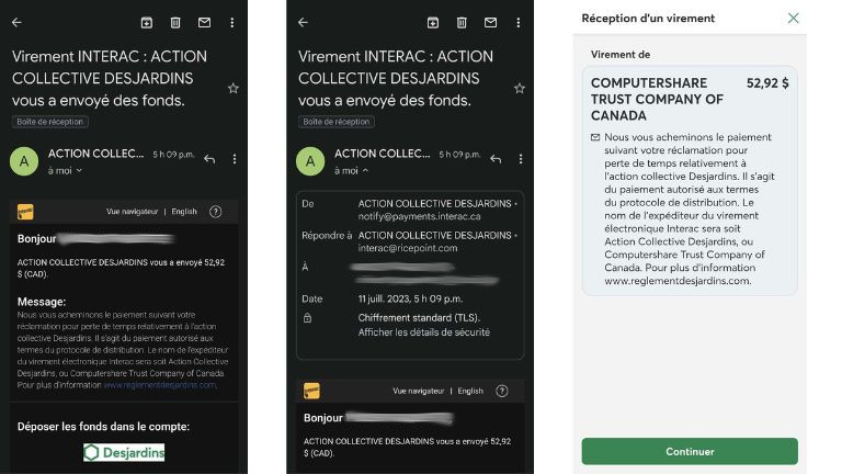 remboursement action collective Desjardins