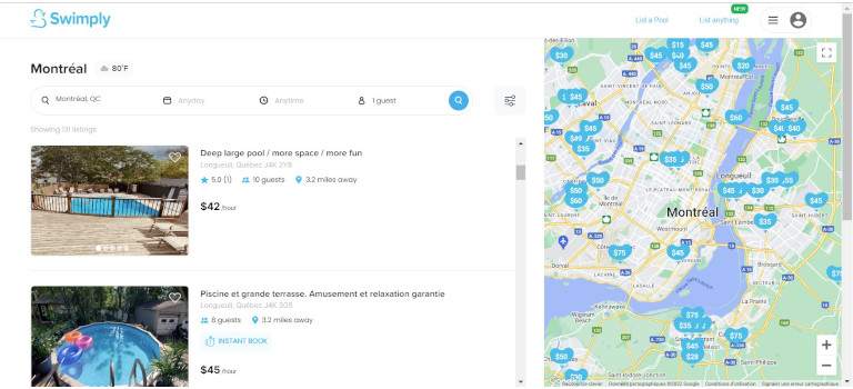 reserver piscine pres de chez soi carte detaillé