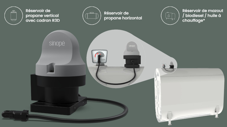 Sinop&eacute; moniteur r&eacute;servoir propane et carburant