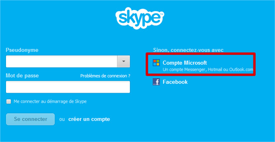 Skype compte Microsoft
