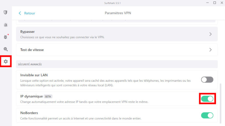 Surfshark VPN IP Dynamique ordinateur