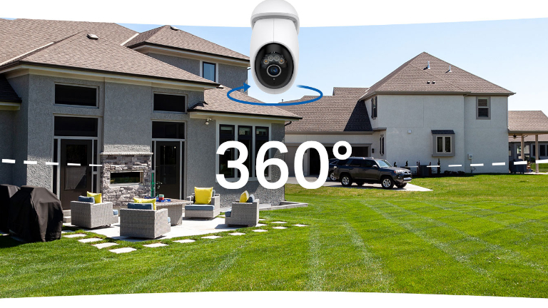 La caméra extérieure Tapo C560WS peut pivoter sur 360°.