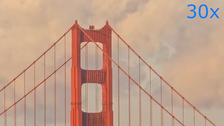 Le Golden Gate photographié avec le zoom 30x du Galaxy S24 Ultra Galaxy S24 Ultra zoom 30x