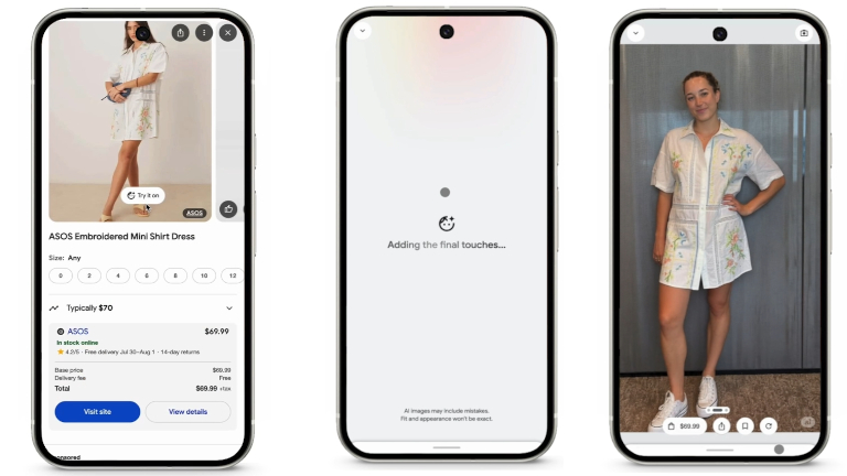 Google Try On nous permet de visualiser des vêtements sur nous Google Try On