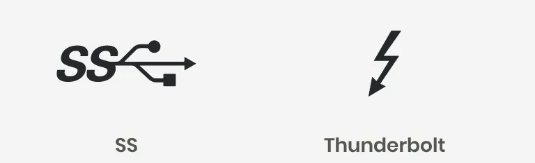 Symboles ports USb-C