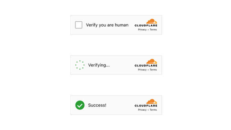 Vrai CAPTCHA Cloudflare