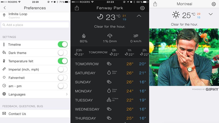 Une application météo pour rire du temps qu'il fait