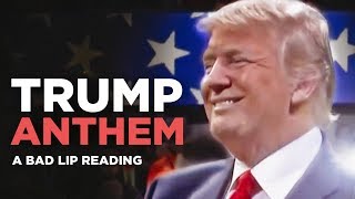 Parodie de Donald Trump chantant l'hymne national