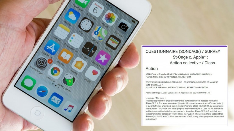 Courriel pour une action collective qui concerne les iPhone de série 5 à 7: vrai, ou grosse arnaque?