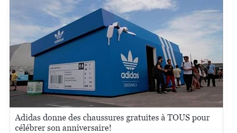Adidas donne des chaussures gratuites à TOUS pour célébrer son anniversaire