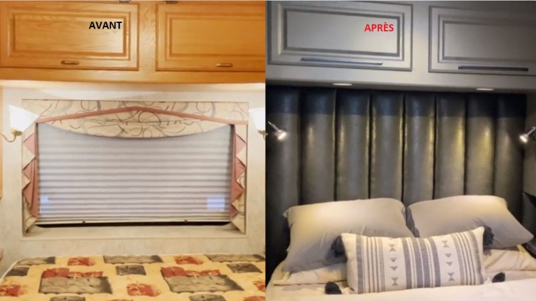 Comment rénover facilement la tête de lit d’un VR ou d’une roulotte Comment rénover facilement la tête de lit d’un VR ou d’une roulotte